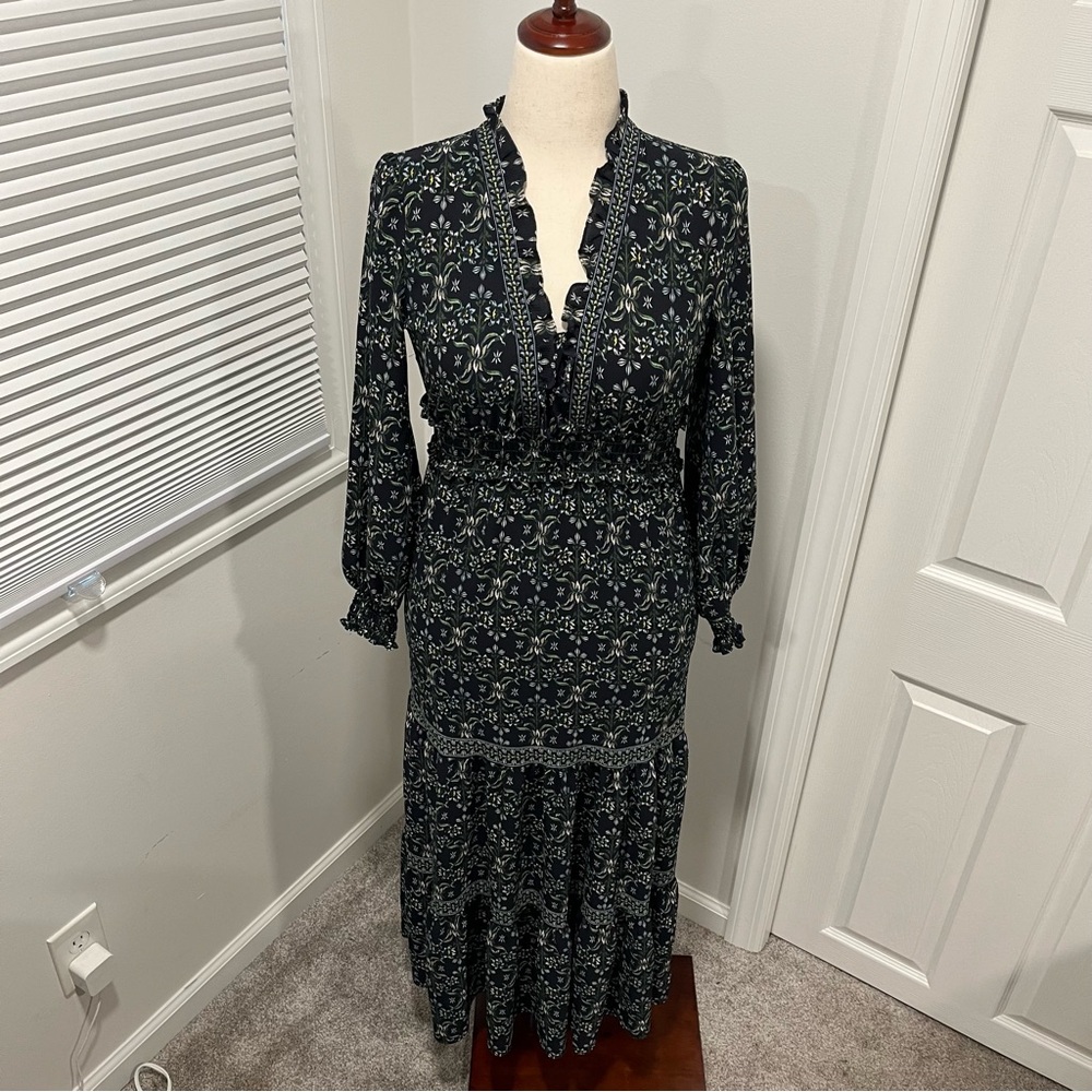 MAX STUDIO Floral Ruffled Tiered Long Sleeve Maxi Dress